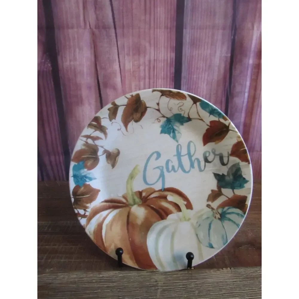 Royal Norfolk Gather Pumpkin Fall Salad Plates 7.5